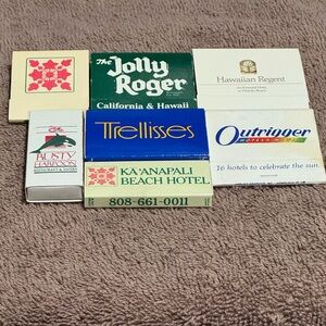 Four Vintage Matchbooks and Three Matchbox Collection from Hawaii in late 1970’s